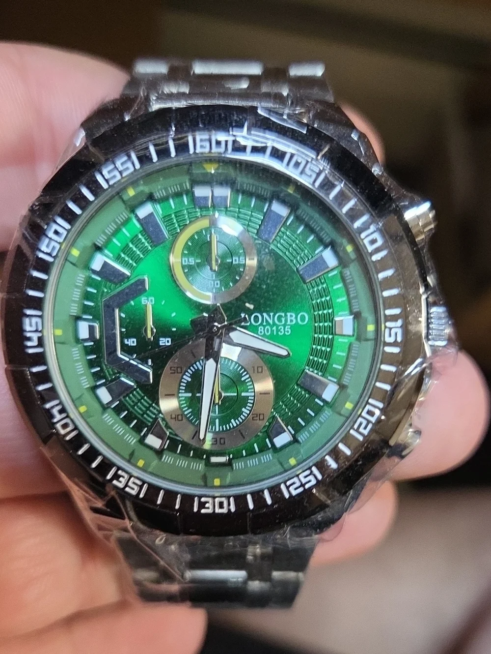 Green Dial Stainless Steel Men's Watch